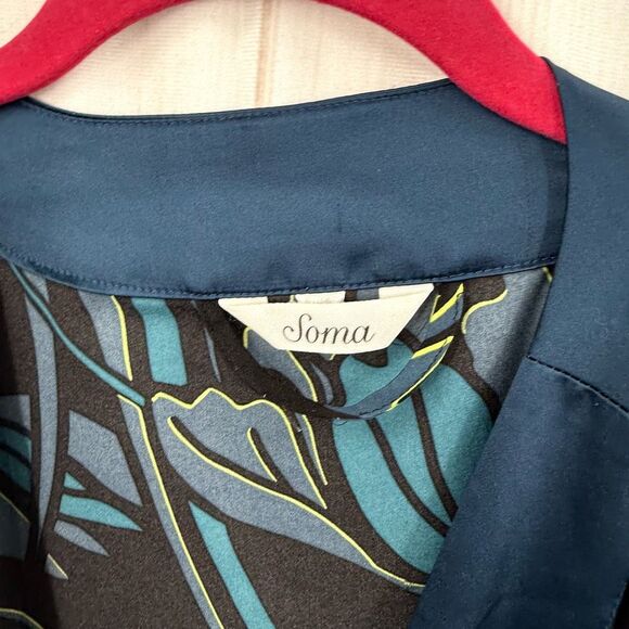 Soma Women’s One Size Blue Black Robe - Picture 3 of 6